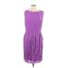 Marc New York Andrew Marc Casual Dress - Sheath Scoop Neck Sleeveless: Purple Print Dresses - Women's Size 12