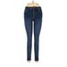 Old Navy Jeggings - Mid/Reg Rise Skinny Leg Boyfriend: Blue Bottoms - Women's Size 8 - Sandwash