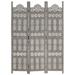 Bungalow Rose Room Divider Folding Privacy Screen for Home Office Solid Wood Mango Wood in Gray | 64.96 H x 47.24 W in | Wayfair