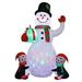 The Holiday Aisle® PMU Christmas - Holiday Inflatable Decorations 6ft Snowman & Penguins W/Color Rotating Led Lights in Black/Green/Red | Wayfair