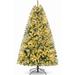 The Holiday Aisle® 6' Artificial Christmas Tree w/ LED Light String for Holiday Home Decor Easy Set Up, Metal in Green/Orange/White | Wayfair