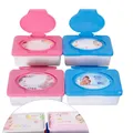 Boîte à mouchoirs en plastique avec couvercle boîte de rangement portable pour lingettes pour bébé