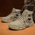 Nuovi stivali da uomo in pelle impermeabile con lacci stivali militari da uomo moda invernale scarpe