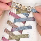 1 paio di lacci per scarpe senza cravatta con fibbia a diamante lacci elastici in pizzo perla luce colorata moda senza lacci lacci sneaker bambini adulti