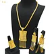 ANIID Dubai New Design Tassel Necklaces Earrings Rings Sets For Women Wedding Ethiopian Luxury Gold