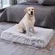 Long Plush Dog Bed with Non-slip Bottom Orthopedic Foam Dog Bed Removable Cover for Large Medium