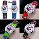 2023 Disney Spiderman Kinder uhr Anime Figuren Student Quarzuhr Spielzeug Spiderman Leder armband