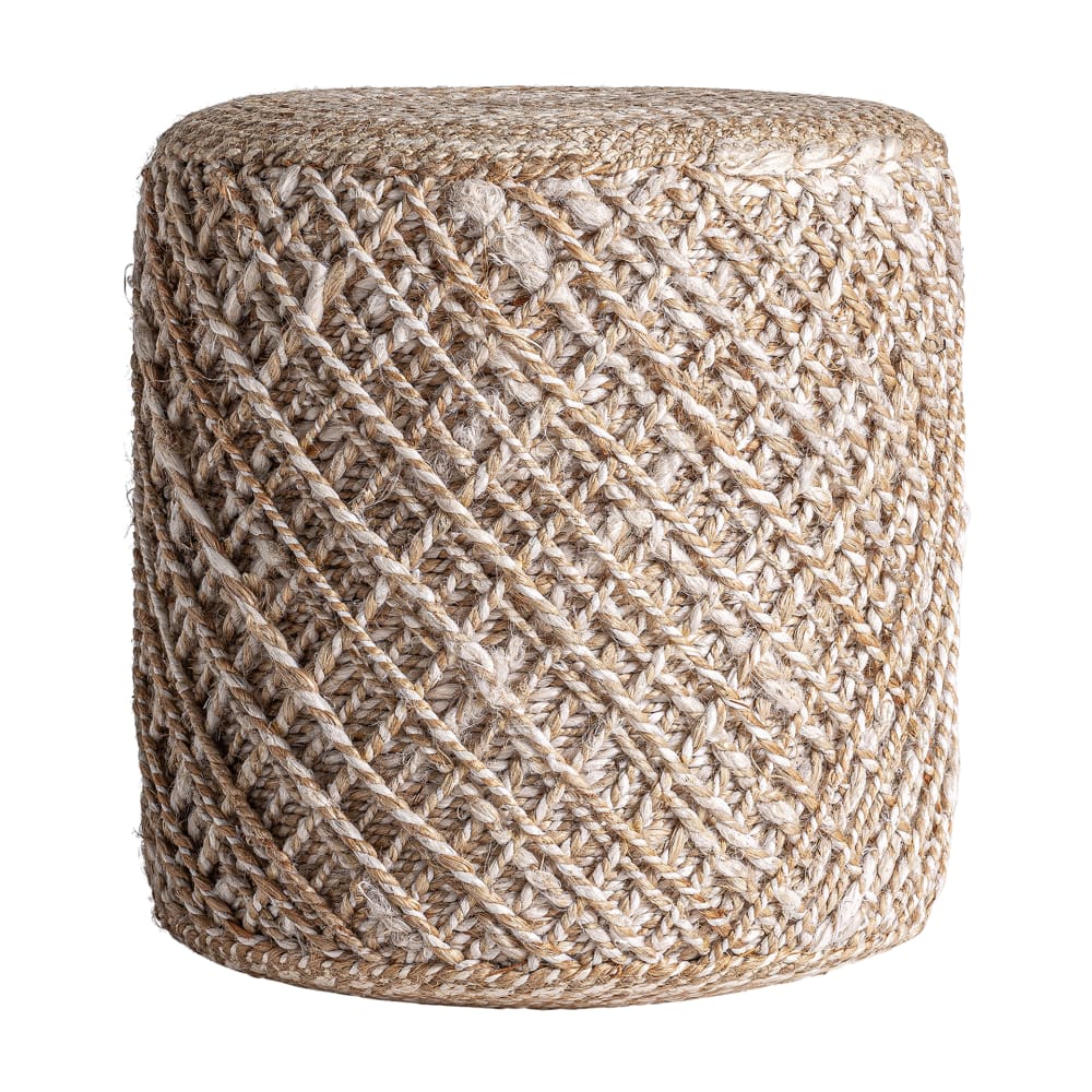 Repose- pied en jute marron 40x40x44 cm