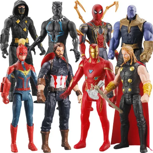 Avengers Iron Man Spider-man Super Hero Licht Musik Figurine Puppen Spielzeug PVC Action Figure