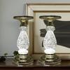 Swirling Glitter LED light-up pedestal candle holder with On/Off switch.(Set of 2)