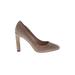 Jean-Michel Cazabat Heels: Slip-on Chunky Heel Cocktail Gray Shoes - Women's Size 38.5 - Almond Toe