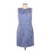 Talbots Casual Dress - Shift: Blue Solid Dresses - Women's Size 12 Petite