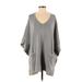 Calvin Klein Pullover Sweater: Gray Tops - Women's Size Small