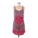 Lucky Brand Casual Dress - Mini Scoop Neck Sleeveless: Burgundy Dresses - Women's Size Medium