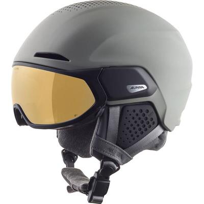 ALPINA Herren Helm ALTO Q LITE, Größe 51 in moon-grey matt (gold mirror)