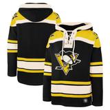 Men's '47 Black Pittsburgh Penguins Big & Tall Superior Lacer Pullover Hoodie