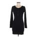 Sundown by Splendid Casual Dress - Bodycon Scoop Neck Long sleeves: Black Print Dresses - Women's Size Medium