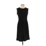 Talbots Casual Dress - Shift Crew Neck Sleeveless: Black Solid Dresses - Women's Size 2 Petite