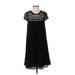 Maeve Casual Dress - Party Crew Neck Short sleeves: Black Solid Dresses - Women's Size Small