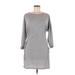 Topshop Casual Dress - Shift Crew Neck 3/4 sleeves: Gray Marled Dresses - Women's Size 8