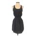 Club Monaco Casual Dress - Mini Scoop Neck Sleeveless: Black Solid Dresses - Women's Size 0