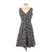 Karl Lagerfeld Paris Casual Dress - A-Line: Black Print Dresses - Women's Size 4