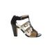 Vince Camuto Heels: Black Solid Shoes - Women's Size 9 - Open Toe