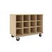 Stevens ID Systems Mobile 12 Compartment Cubby w/ Casters Wood in Brown/Red | 36 H x 48 W x 24 D in | Wayfair 80239 Z36-073