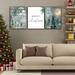 The Holiday Aisle® 3 Panels Framed Canvas Wall Art Decor Chrismas Painting,3 Pieces Merry Chrismas Phase & Snow | 20" H x 30" W x 4.5" D | Wayfair