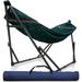 Arlmont & Co. Tranquillo Double Spreader Bar Hammock w/ Stand Polyester in Gray/Blue/Black | 109.4 D in | Wayfair AAA029570BDA45EF9B375BC5A7CCAE6B