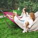 Arlmont & Co. Tranquillo 30s unfold & Fold Double Hammock w/ Stand 2 Persons Foldable Camping Inhouse Outdoor Polyester in Red | 109.4 D in | Wayfair