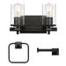 Globe Electric Company 2 - Light Dimmable Vanity Light Glass in Black | 7.87 H x 13 W x 8.13 D in | Wayfair 91007957