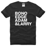 T-shirt manches courtes col rond homme en coton cool Hip Hop imprimé U2 BONO EDGE ADAM LARRY