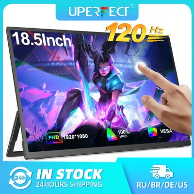 UPERFECT 18 5 "écran tactile moniteur portable 120 Hz affichage de jeu d'ordinateur avec support