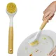 Brosse à vaisselle portable avec manche en bois brosse à vaisselle brosse à récurer pour bols