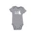 Just One You Made by Carter's Short Sleeve Onesie: Blue Marled Bottoms - Kids Girl's Size Small