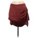 Express Casual Mini Skirt Mini: Burgundy Print Bottoms - Women's Size 12