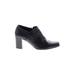 White Mt. Ankle Boots: Slip-on Chunky Heel Classic Black Print Shoes - Women's Size 7 1/2 - Almond Toe