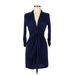 Catherine Malandrino Casual Dress - Wrap: Blue Dresses - Women's Size Medium