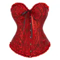 Corsetto con lacci Overbust Jacquard Bustier floreale Disossato a pesce Gorset gotico Plus Size Abito sexy Korset