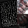 1 Sheet Reflective Glitter 3D Nail Sticker Sparkly Gold Silver Line French Tips Decals DIY Nail Art