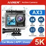 AXNEN AX3 5K Action Camera 4K 60FPS EIS Anti-shake Dual Screen 170D 5X Zoom 30M registrazione Video
