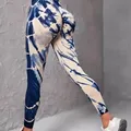Leggings Tie Dye senza cuciture collant Fitness stampati da donna sollevamento dell'anca allenamento