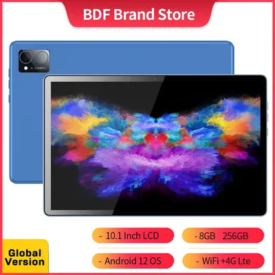 Tablet Pc BDF originale 10.1 pollici 8GB RAM 256GB ROM Android 12 Octa Core 3G 4G LTE Internet WiFi