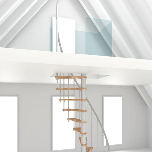 Minka Spindeltreppe Suono Smart Buche weiß Wendeltreppe, 120×68 cm