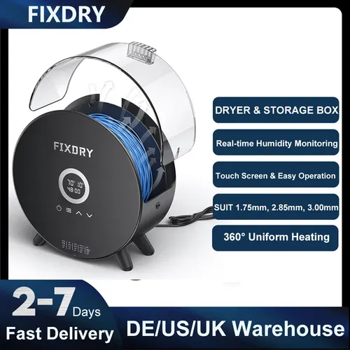 FIXDRY NT2 3D Drucker Filament Trockner Box Upgrade FÜHRTE Touchscreen 360 ° Surround Heizung