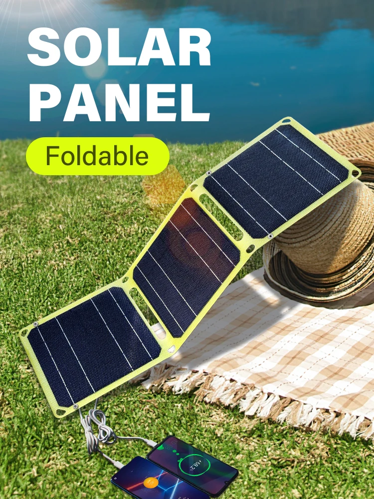 USB PD Solar Power Bank 5V/9V/12V Photovoltaik-Panel Outdoor-Camping tragbare Handy-Lade tafeln 21W für RV-Reisen Angeln Image