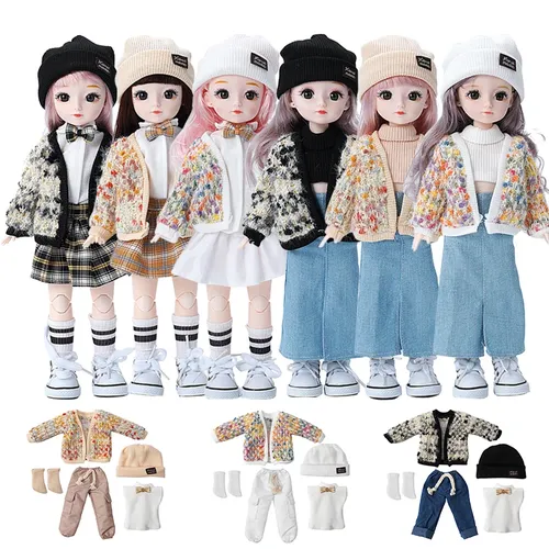 Mode Pullover Set 1/6 bjd Puppe Ersatz Kleidung Mädchen oder Junge Puppe Rock Zubehör 30cm Puppe