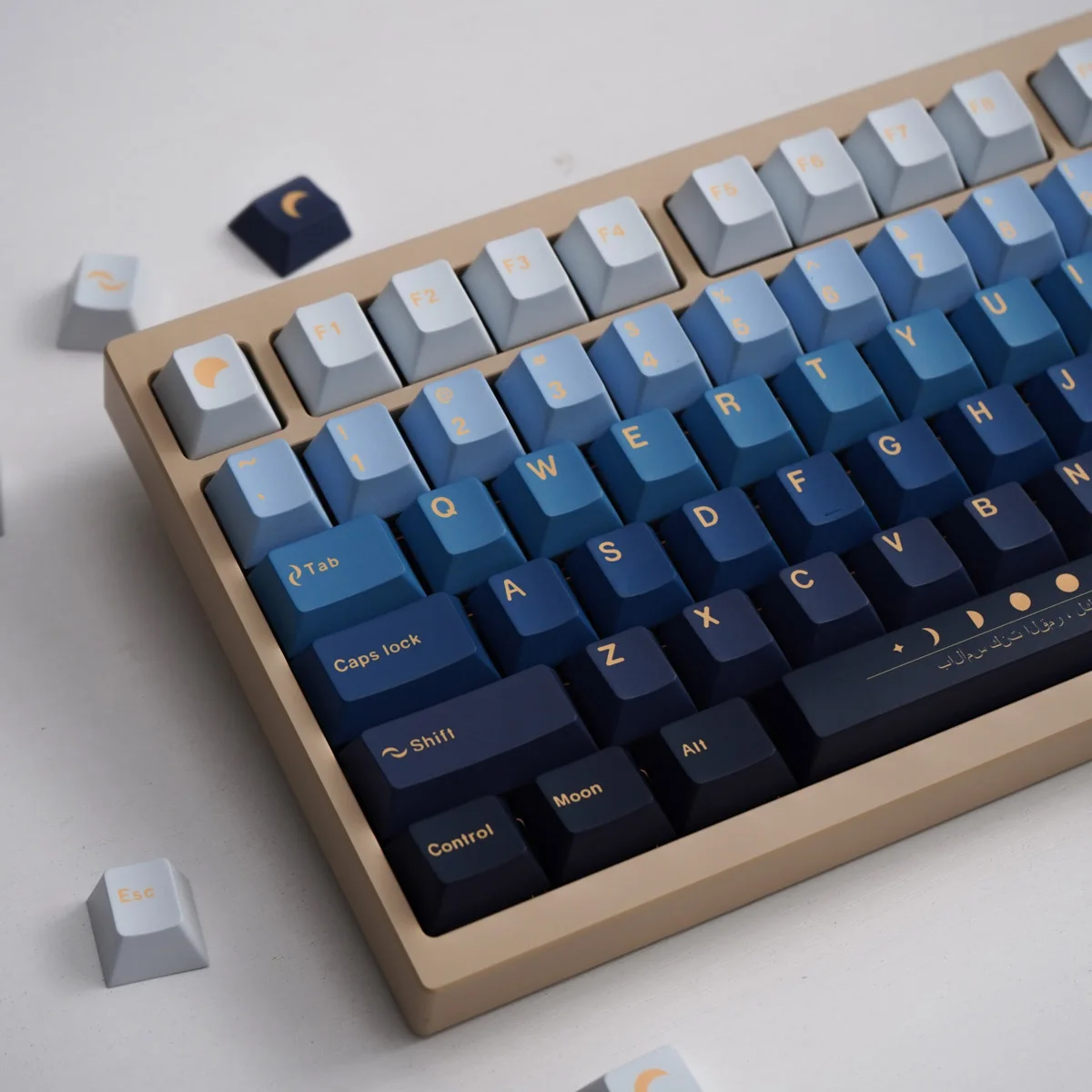 GMK Tastenkappen PBT Cherry Profile Dye Sub Gradient Blue Tastatur-Tastenkappe für MX Switch Gamer-Tastatur ISO-Layout 87 97 104 Image