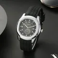 Mode Uhr Männer klassische schwarze Granate Zifferblatt Armbanduhr Sport Silikon armband Tauchen